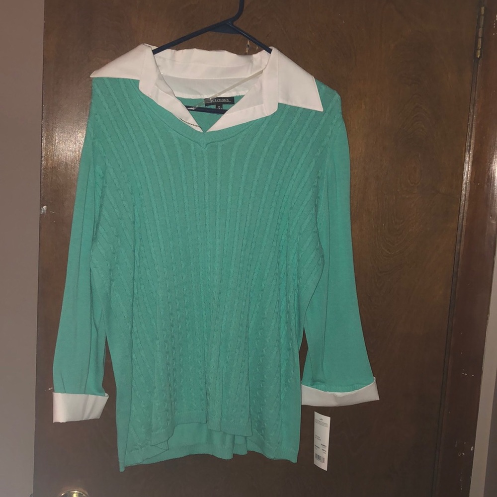 Sweater with built in shirt